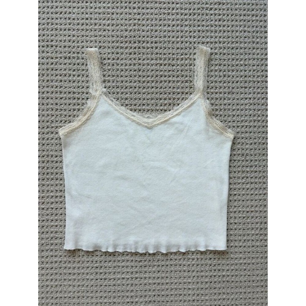 brandy Melville white lace tank top